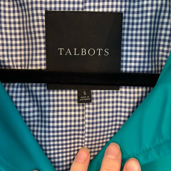 Talbots Teal Classic Rain Jacket for Women with Gingham Lining  Size Small - Picture 3 of 8